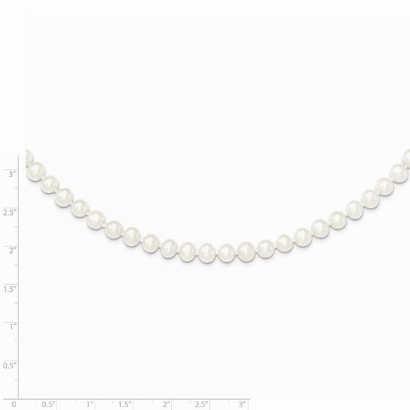 5-6mm, White FW Cultured Pearl & Sterling Silver Necklace, 18 Inch - Picture 3 of 5